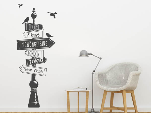 Wandtattoo Schöngeising Wegweiser