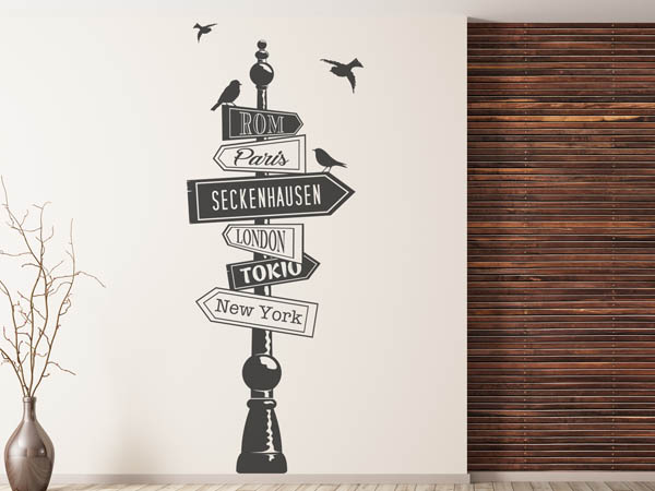 Wandtattoo Seckenhausen Wegweiser