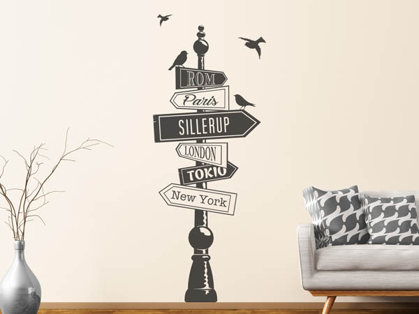 Wandtattoo Sillerup Wegweiser