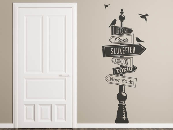 Wandtattoo Slukefter Wegweiser