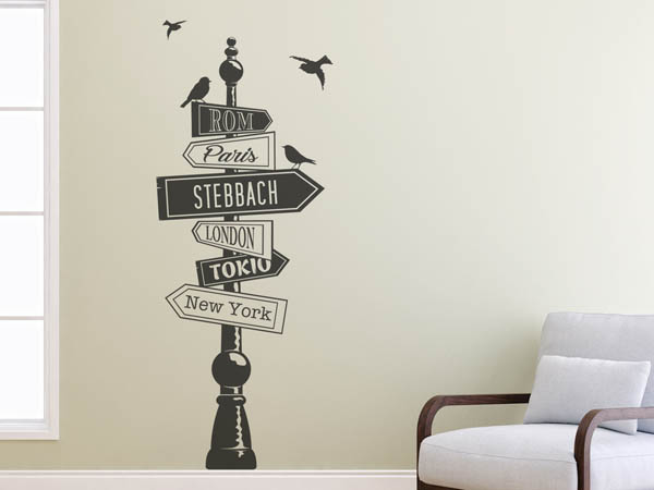 Wandtattoo Stebbach Wegweiser