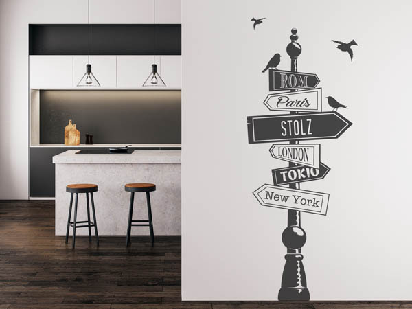 Wandtattoo Stolz Wegweiser