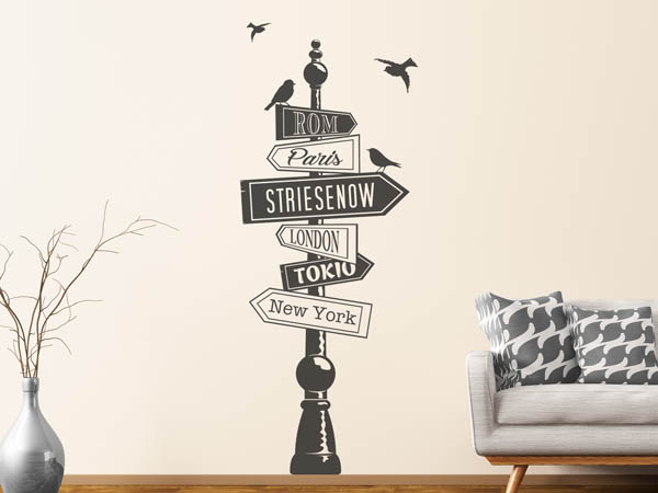 Wandtattoo Striesenow Wegweiser
