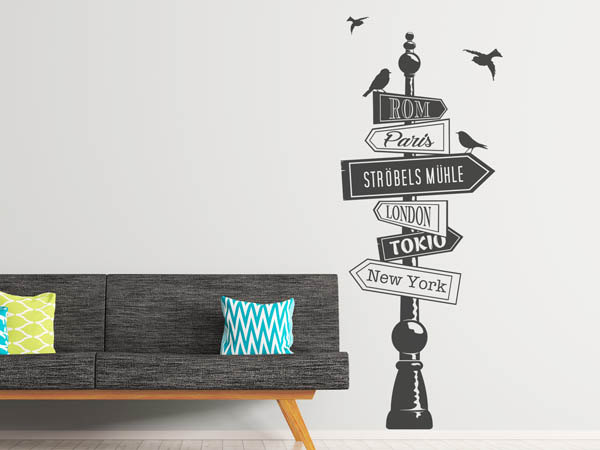 Wandtattoo Ströbels Mühle Wegweiser