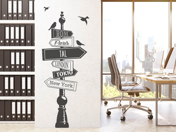 Wandtattoo Tal Wegweiser