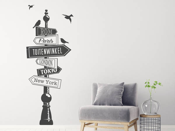 Wandtattoo Toitenwinkel Wegweiser