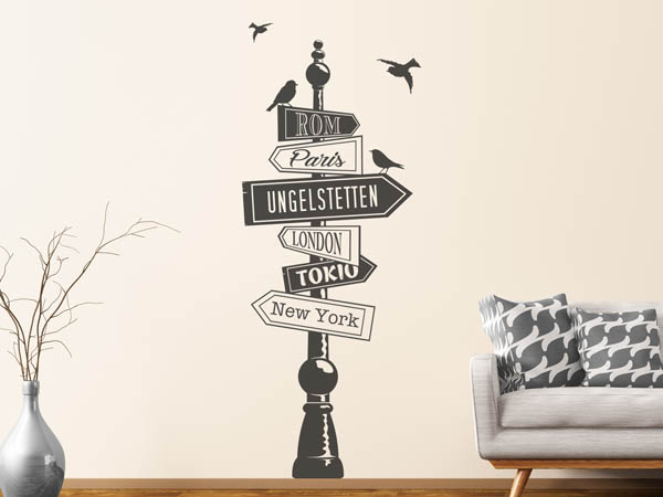 Wandtattoo Ungelstetten Wegweiser
