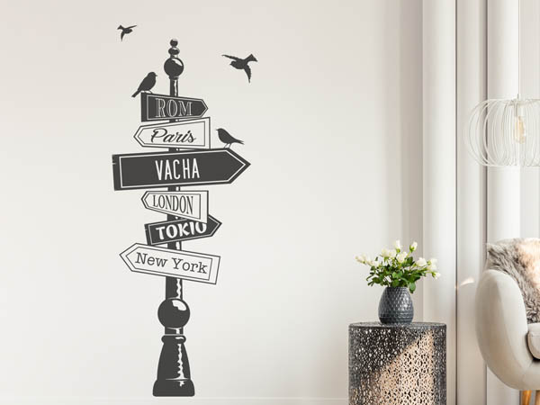Wandtattoo Vacha Wegweiser