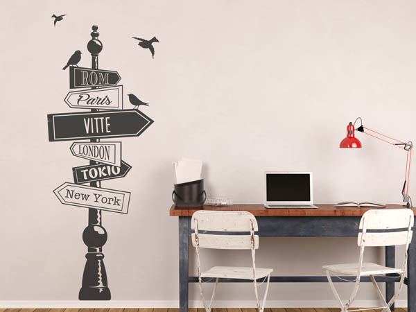 Wandtattoo Vitte Wegweiser