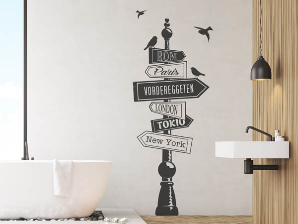 Wandtattoo Vordereggeten Wegweiser