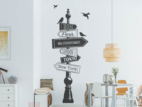 Wandtattoo Wallersdorfermoos Wegweiser