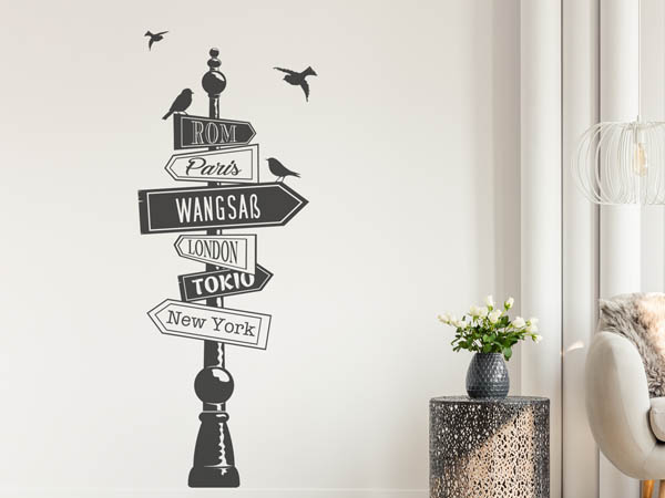 Wandtattoo Wangsaß Wegweiser