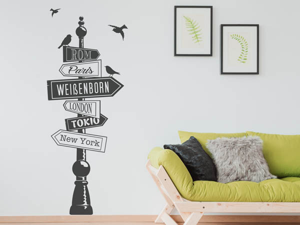 Wandtattoo Weißenborn Wegweiser