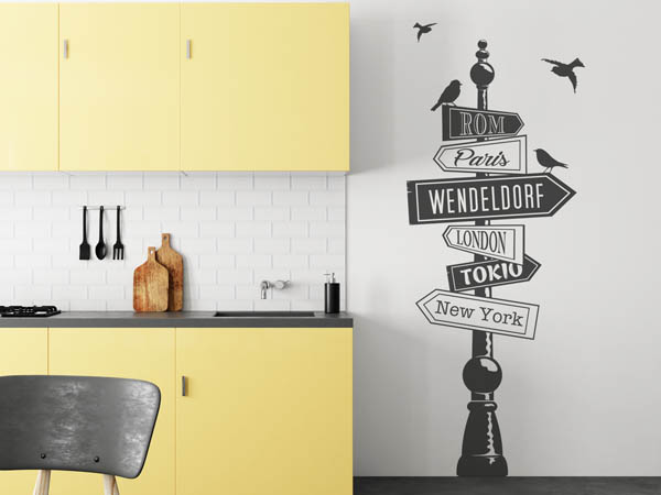 Wandtattoo Wendeldorf Wegweiser