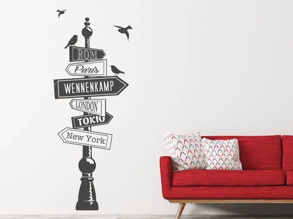 Wandtattoo Wennenkamp Wegweiser