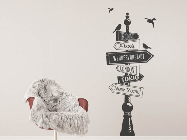 Wandtattoo Werdervorstadt Wegweiser