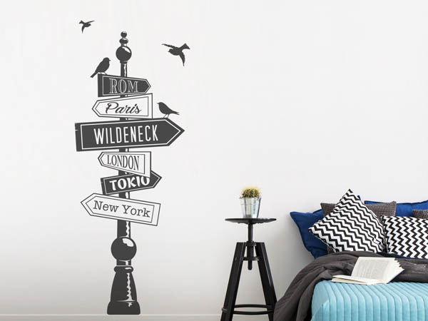 Wandtattoo Wildeneck Wegweiser