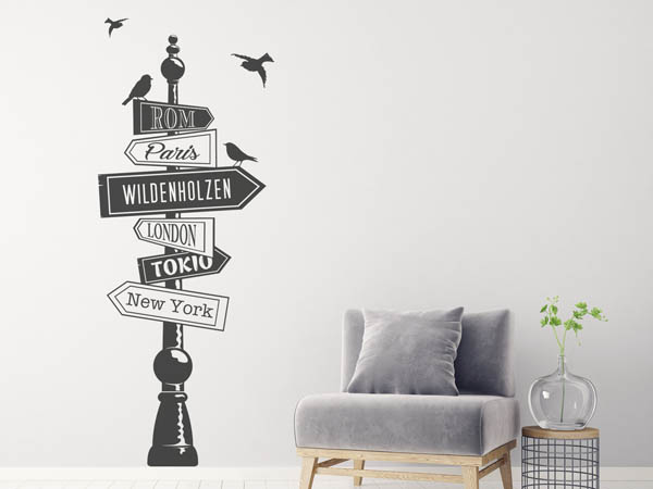 Wandtattoo Wildenholzen Wegweiser