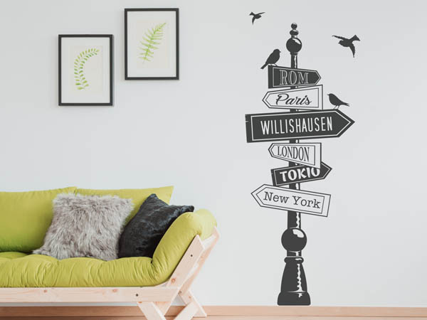 Wandtattoo Willishausen Wegweiser