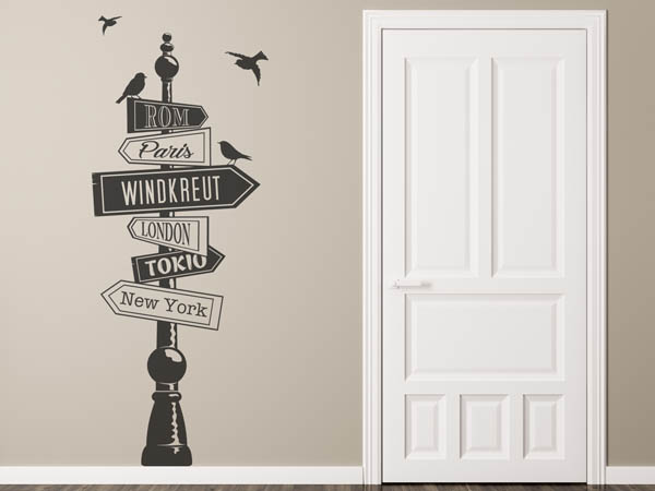 Wandtattoo Windkreut Wegweiser