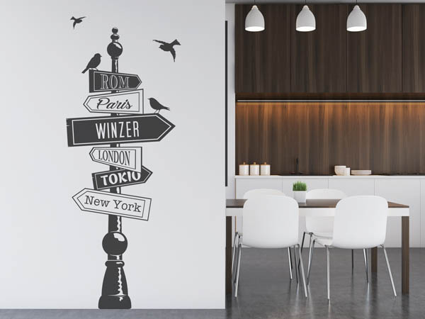 Wandtattoo Winzer Wegweiser