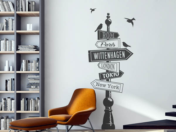 Wandtattoo Wittenhagen Wegweiser