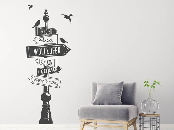 Wandtattoo Wollkofen Wegweiser