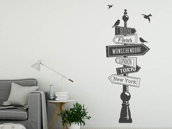 Wandtattoo Wünschendorf Wegweiser