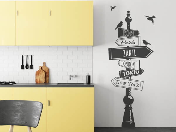 Wandtattoo Zantl Wegweiser