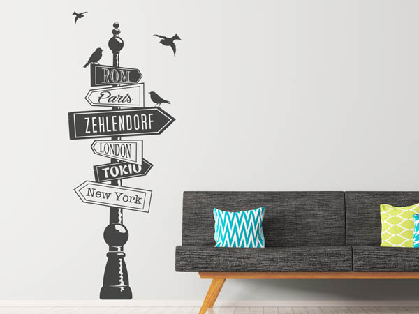 Wandtattoo Zehlendorf Wegweiser