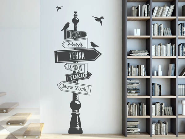 Wandtattoo Zehna Wegweiser