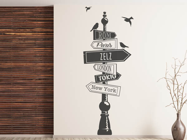 Wandtattoo Zelz Wegweiser