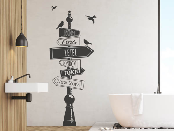Wandtattoo Zetel Wegweiser