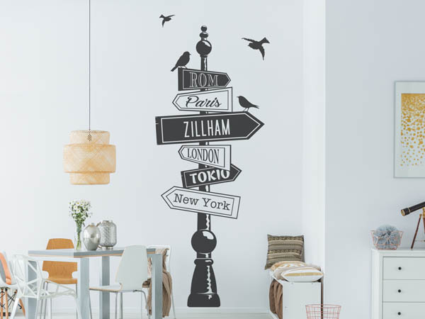 Wandtattoo Zillham Wegweiser