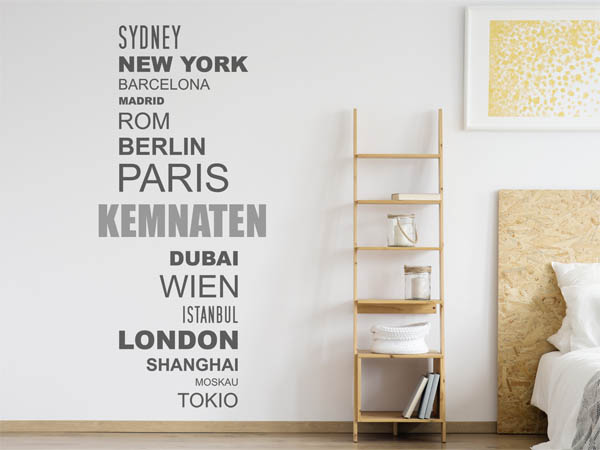 Wandtattoo Kemnaten mit Weltstädten