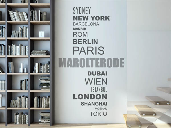 Wandtattoo Marolterode mit Weltstädten
