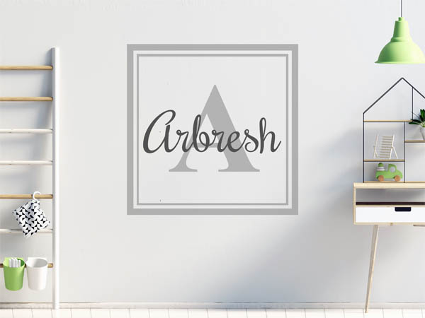 Wandtattoo Arbresh als eckiges Monogramm