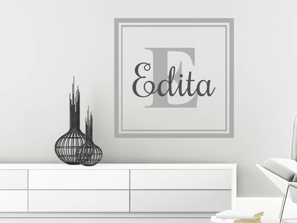 Wandtattoo Edita als eckiges Monogramm