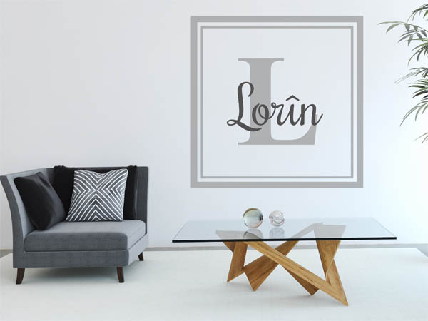 Wandtattoo Lorîn als eckiges Monogramm