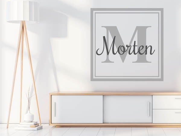 Wandtattoo Morten als eckiges Monogramm