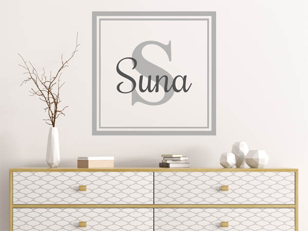 Wandtattoo Suna als eckiges Monogramm