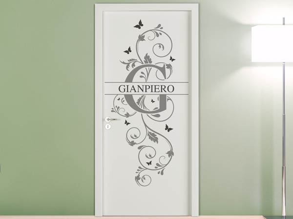 Wandtattoo Namensschild Gianpiero auf einer Tür