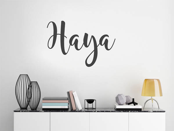 Wandtattoo Haya in Handschrift