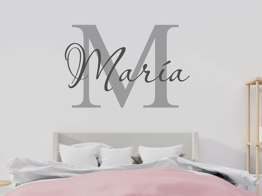 Wandtattoo Maria Als Namensschild Monogramm Oder Verschnorkelte Schrift